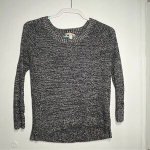 Banana Republic Marled Black & White Knit Sweater – Size S | Soft Textured Crewn